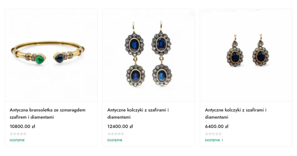 Resvena – propozycje biżuterii antycznej z szafirami do kupienia