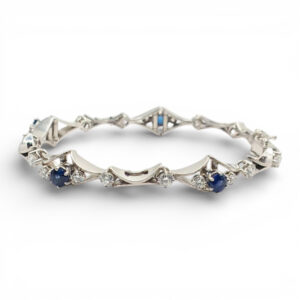 Bransoletka z złota z szafirami i diamentami